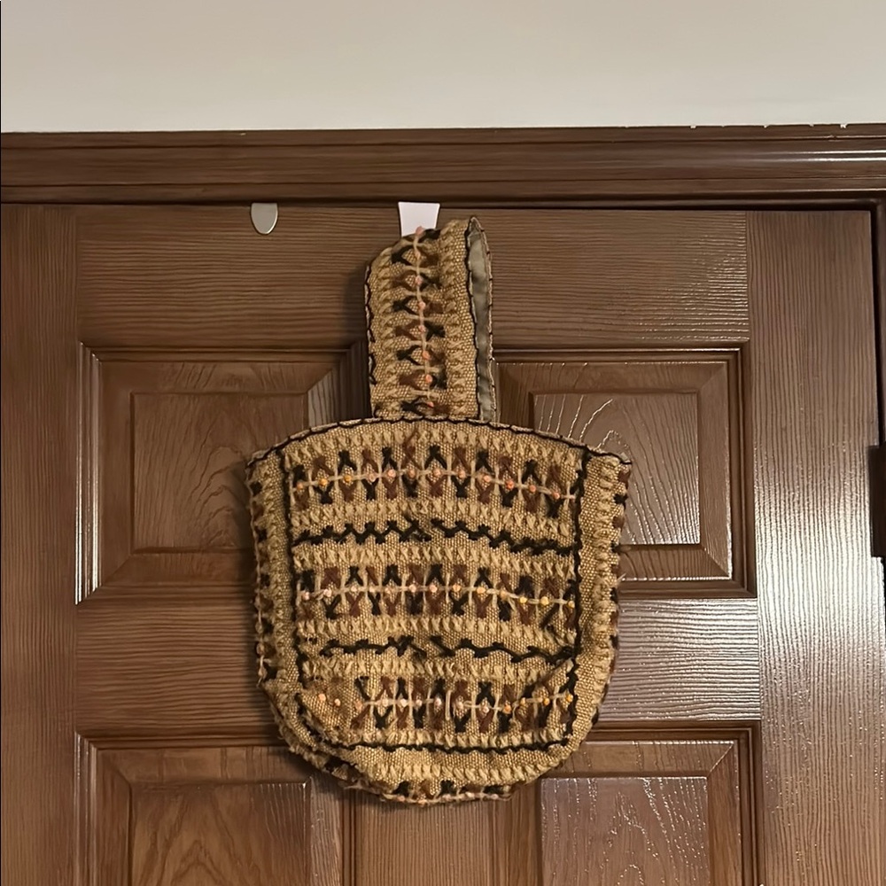 Handcrafted Tan and Brown Tote Bag